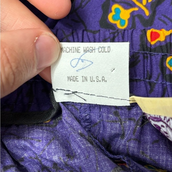 Women’s Vintage 80s Retro Y2K High Waist Floral Pattern Purple Short Size 4(27) - Picture 3 of 16